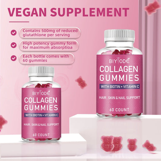 Gummies blanchissants au collagène et à la biotine