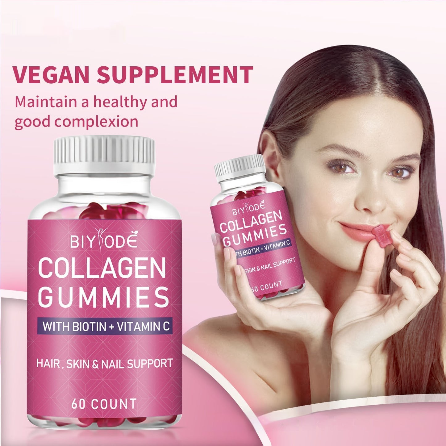Gummies blanchissants au collagène et à la biotine