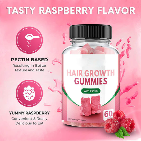 Biotin Gummies - Pousse des cheveux, Ongles