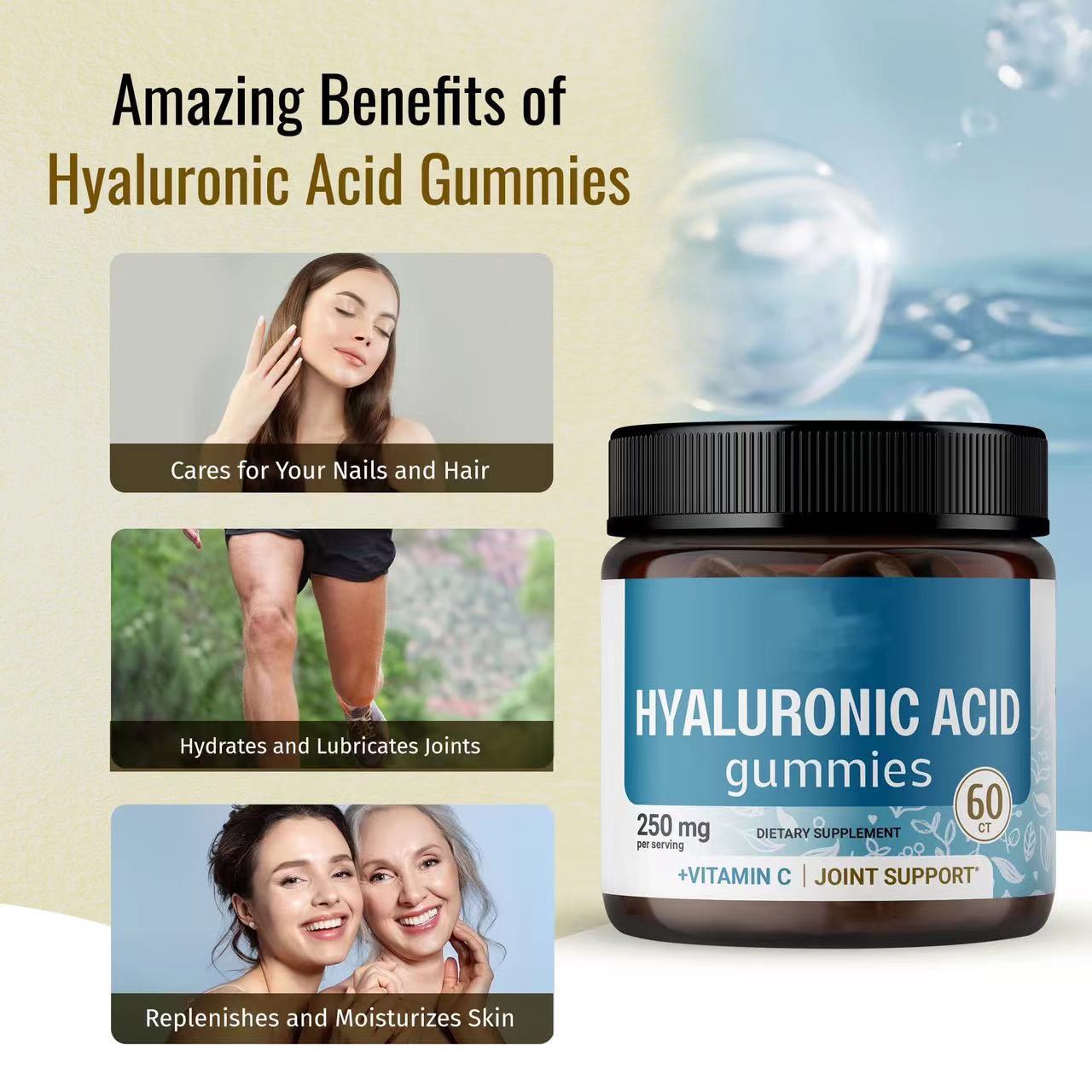 Gummies à l'acide hyaluronique