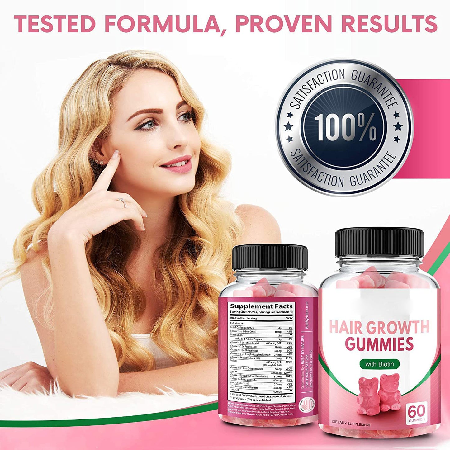 Biotin Gummies - Pousse des cheveux, Ongles