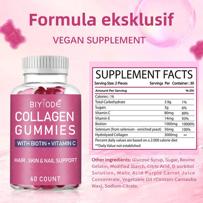 Gummies  blanchissants au collagène et à la biotine