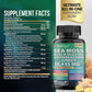 Gelules  Mousse de mer 7 000 mg,  Huile de graines noires 4 000 mg, Ashwagandha 2 000 mg, Curcuma 2 000 mg, Fucus vésiculeux 2 000 mg,  Bardane 2