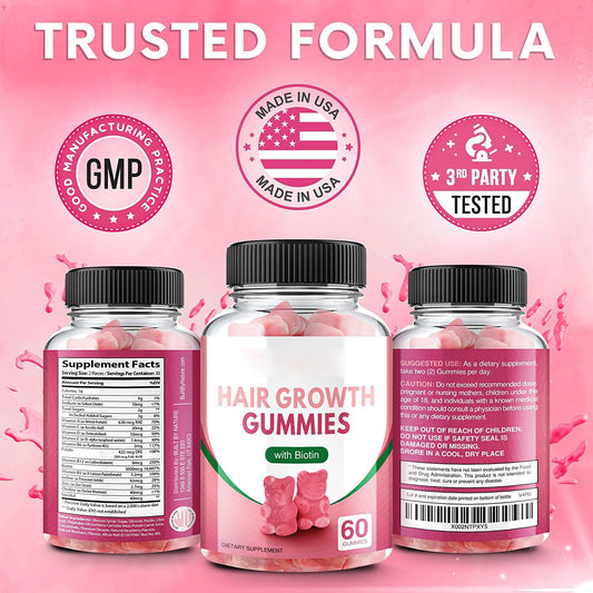 Biotin Gummies - Pousse des cheveux, Ongles