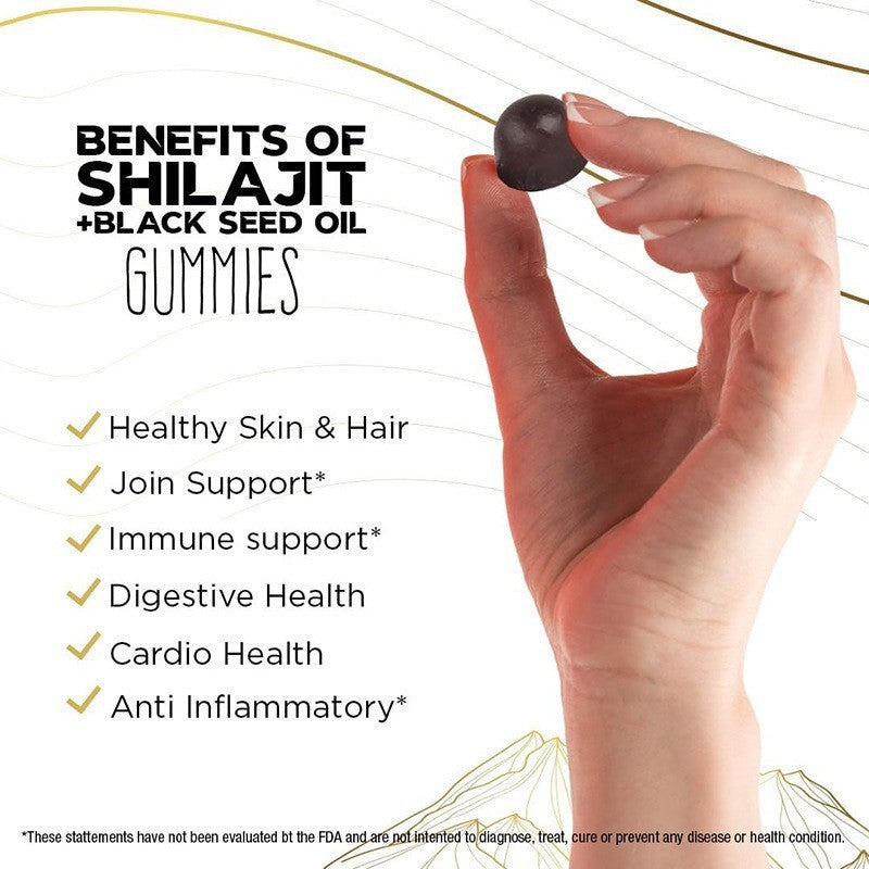 Gummies  au shlajit, huile de nigelle et de vitamine E