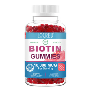 Gummies biotine 10 000 mgc - gout fraise + Pousse des Cheveux, peau ongles
