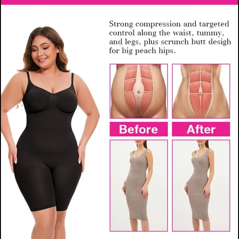 Body amincissant ventre plat, sculptant le corps, court, mi-cuisse